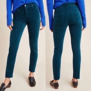 Adriano Goldshmeid AG Size 30 Teal Corduroy Pants Jeans Stevie Slim Straight